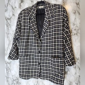 Vintage VTG Lorenzini Donna Wool Houndstooth Coat Jacket Sz 2 ?